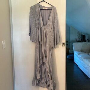 Tuckernuck Sundress Blue Golden Goddess Maxi Dress M/L